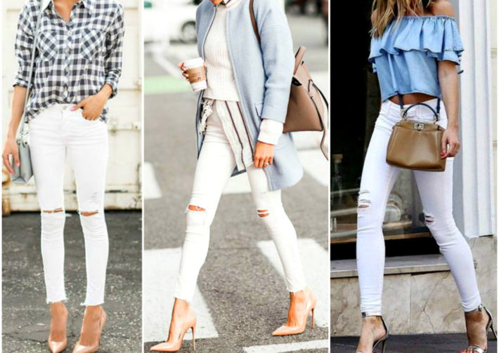 4 estilos para usar jeans blancos en primavera
